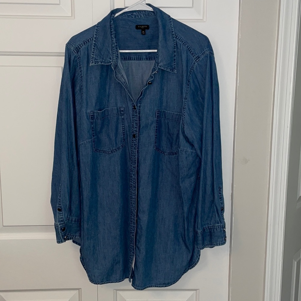 Talbots 3x lightweight denim shirt